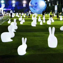 Mid-Autumn Festival LDE luminous rabbit lamp outdoor square activity decoration Luminous Lamp rabbit stool colorful jade rabbit lamp