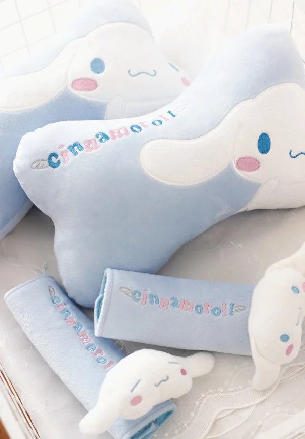 Cinnamoroll Car Decor (Seatbelt & Headrest) – Sanrio Merchandise ✿  Cinnamoroll Collection