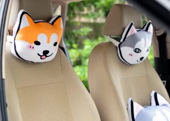 [68] Husky Qi Shijiao gối tựa đầu xe cổ Gối gối cổ gối phụ kiện xe hơi phụ kiện trang trí xe hơi