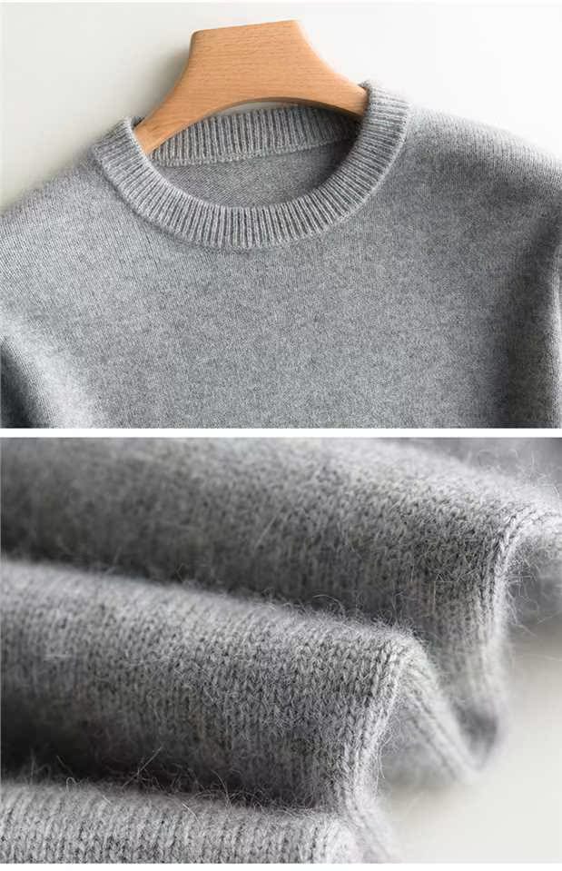 Mùa thu và mùa đông mới áo len cashmere tinh khiết nam cổ tròn dày áo len áo thun thanh niên kích thước lớn lỏng áo len màu rắn áo đôi nam nữ