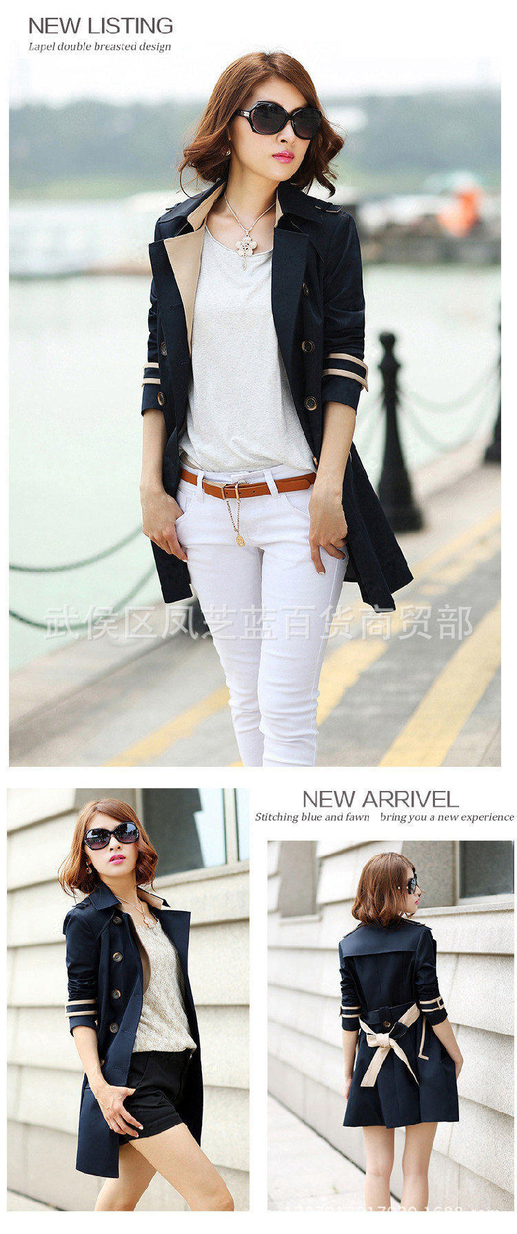 Новая осенняя зимняя женщина длинная куртка Ladies Trench Coats2017 