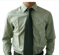 No-iron long-sleeved casual light green undershirt Mens and womens long-sleeved light green undershirt shirt quick-drying slim fit
