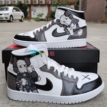 Custom personalized sneakers DIY Sesame Street co-branded KAWS hand-painted graffiti shoes couple aj1 color change