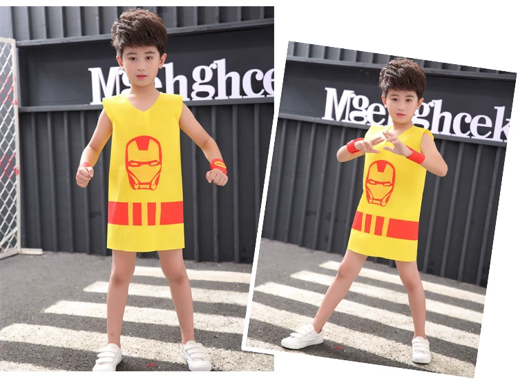 Ngày đầu năm mới Nam giới Trẻ em Người lớn Iron Man Trang phục biểu diễn môi trường Handmade Thời trang cha mẹ trẻ em Trình diễn đi bộ áo khoác trẻ em 10 tuổi