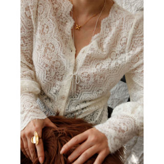 French romantic super fairy and beautiful lace bottoming shirt