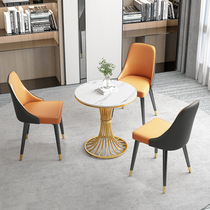 Light luxury slate coffee table negotiation pick-up sales office milk tea shop table and chair combination home balcony leisure table and 3 chairs