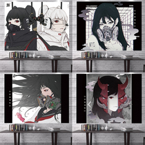  Japanese anime background cloth ins attack shell mobile team hanging cloth wall cloth bedside dormitory decoration simple tapestry