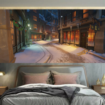  Kingslow night street background cloth ins hanging cloth wall cloth Bedroom bedside transformation tide brand personality simple tapestry