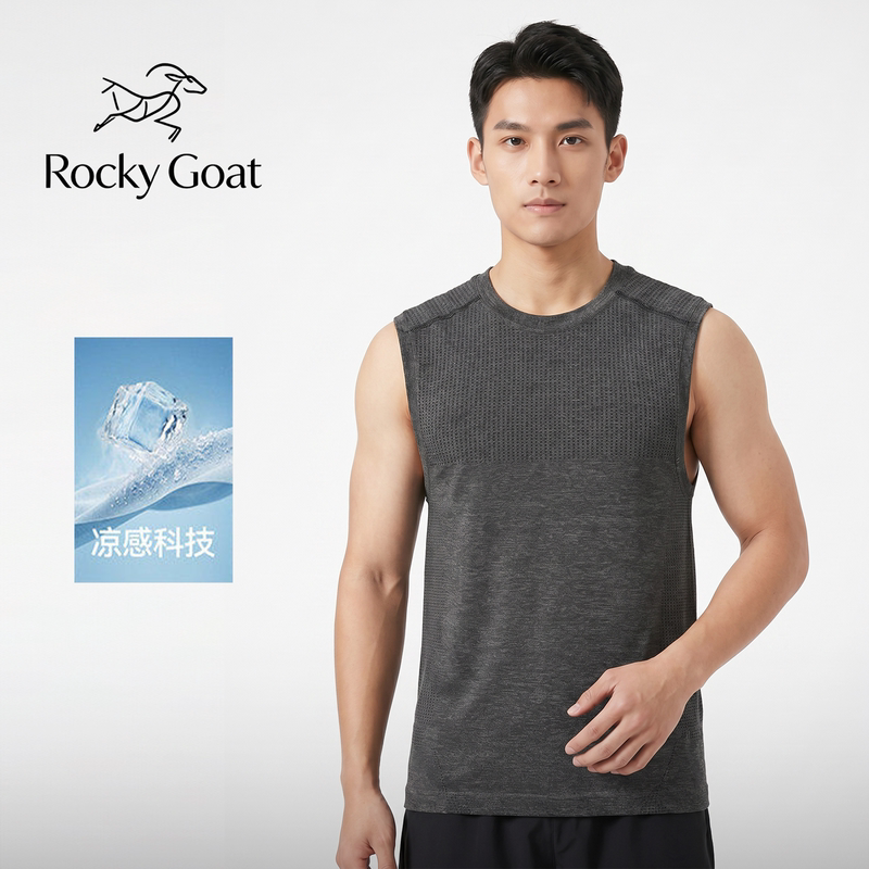 Lulu Mvt Sports Vest Lulu Men's Moisture-Wicking Breathable Elastic Outdoor Running Fitness Quick-Drying T-Shirt