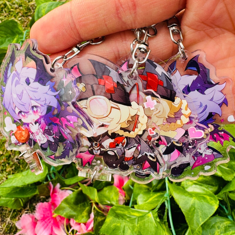 Anime Keychain Layered Pendant Yakoda Game Merchandise