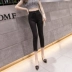 Quần legging ren bảy điểm mùa hè mỏng cho phụ nữ Hàn Quốc size lớn là quần bút chì chân cao và mỏng - Khởi động cắt