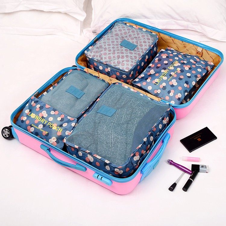Travel Storage Bag Suitcase Clothing Clothes Travel Packing Underwear Six-piece Set Packing Beam Port Finishing Portable