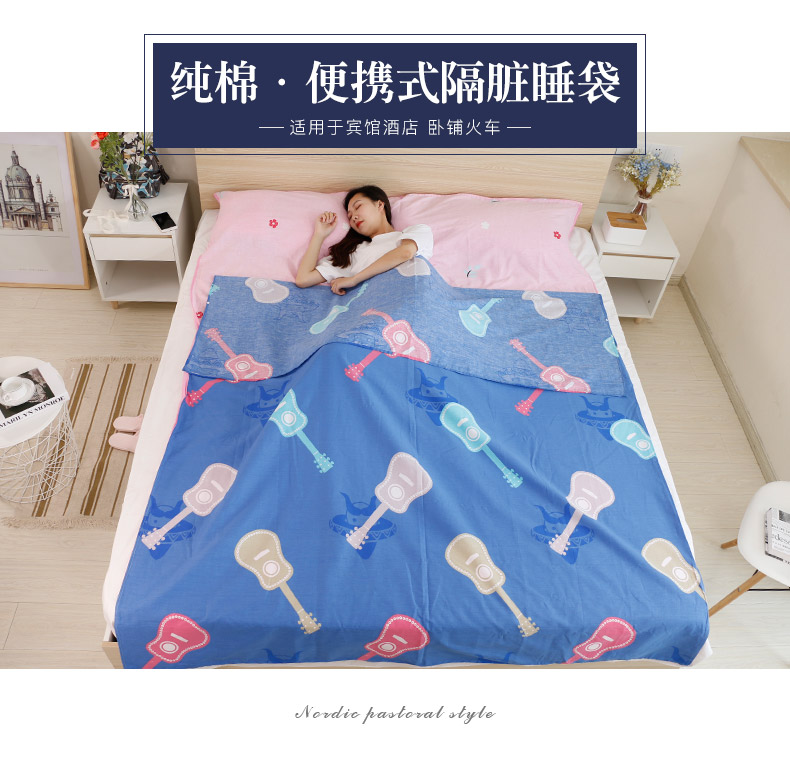 Cotton khách sạn du lịch khách sạn trên bẩn túi ngủ trên chuyến đi kinh doanh người lớn xách tay chống bụi siêu nhẹ đôi tấm bông