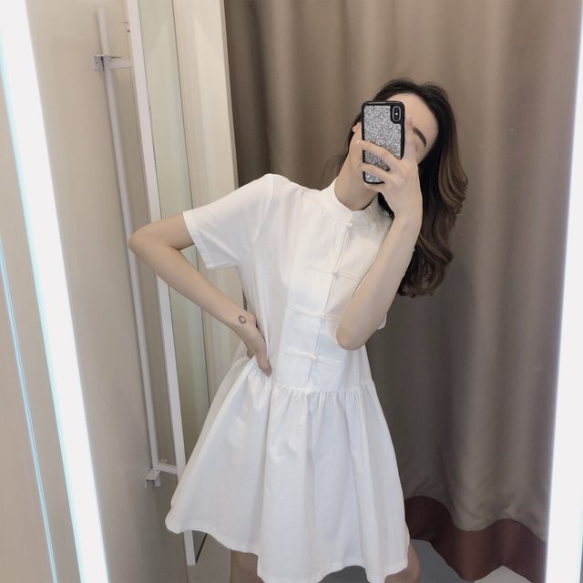 ຊັ້ນສູງແບບ Hepburn ແບບ cheongsam ການປັບປຸງສະບັບ dress 2023 summer ຮູບແບບໃຫມ່ feminine goddess ແບບ slimming skirt
