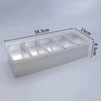 Стальной корпус, прозрачная крышка, маленькая, 5 ячеек 201 [одинарная решетка (450 мл], 5 ложек для кормления)