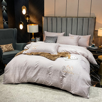 100s pure cotton long suede cotton embroidered quilt cover single plate house full cotton gunsatin quilts covered with four sets of upscale atmosphere