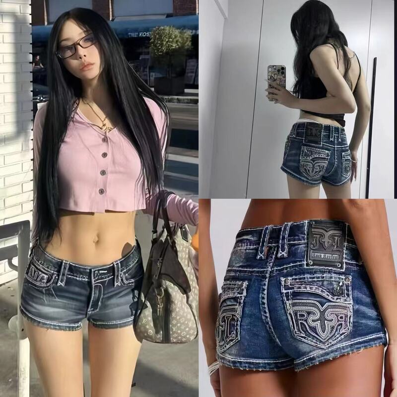 In Stock Jaded London 26 Styles of Heavy-Duty Embroidered Rock Low-Waist Sexy Slim-Fit Hot Girl Denim Shorts for Women