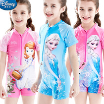 Counter Frozen childrens swimsuit one-piece girl swimsuit Princess girl baby swimsuit