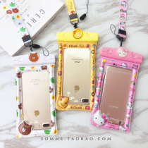 Cartoon phone case Apple 6 7plus mobile phone cute waterproof bag diving cover touch screen oppovivo Universal