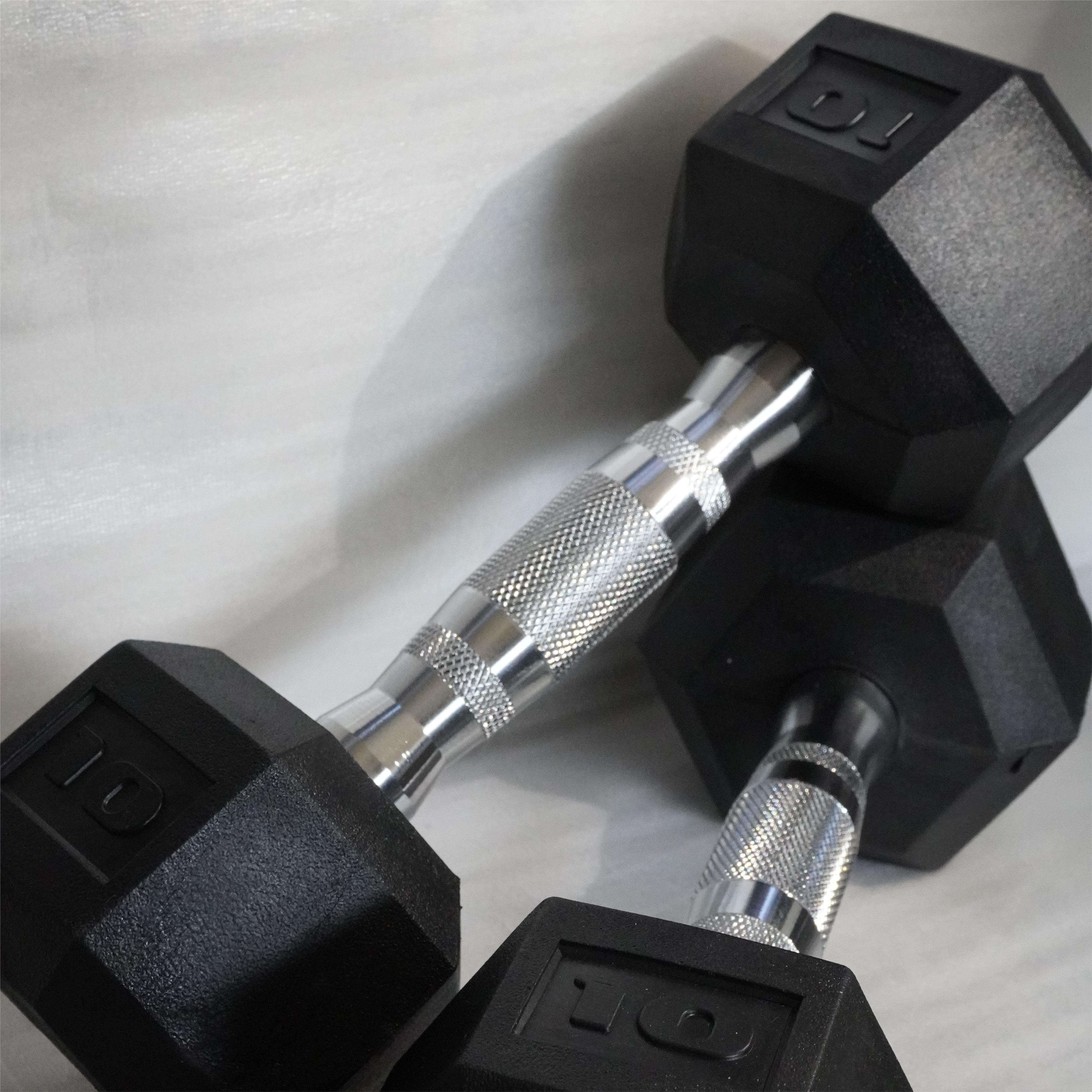 六角包胶哑铃出口转内销 一组 男女两用家用健身器材 富健运动