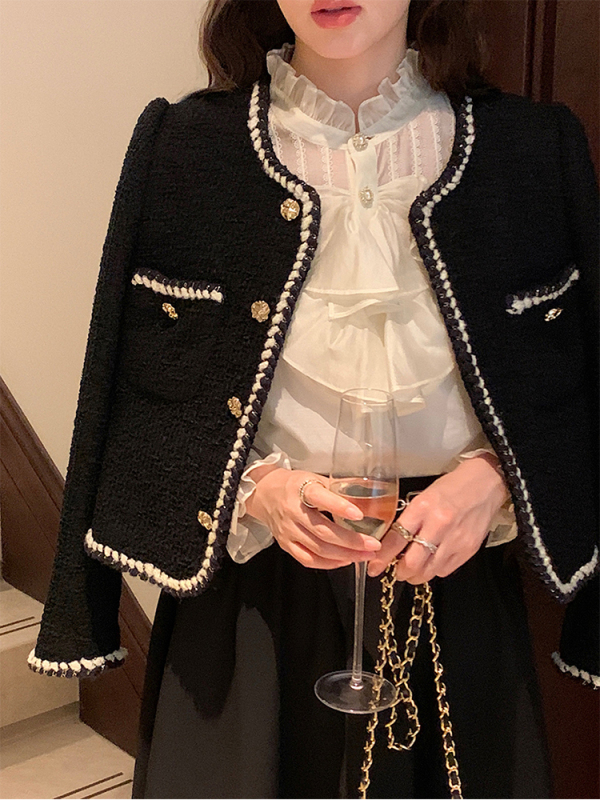 French Retro Tweed Jacket for Women, Early Autumn Short Style, 2025 New Model, High-End Elegant Socialite Tweed Top French Retro Tweed Jacket for Women, Early Autumn Short Style, 2025 New Model, High-End Elegant Socialite Tweed Top