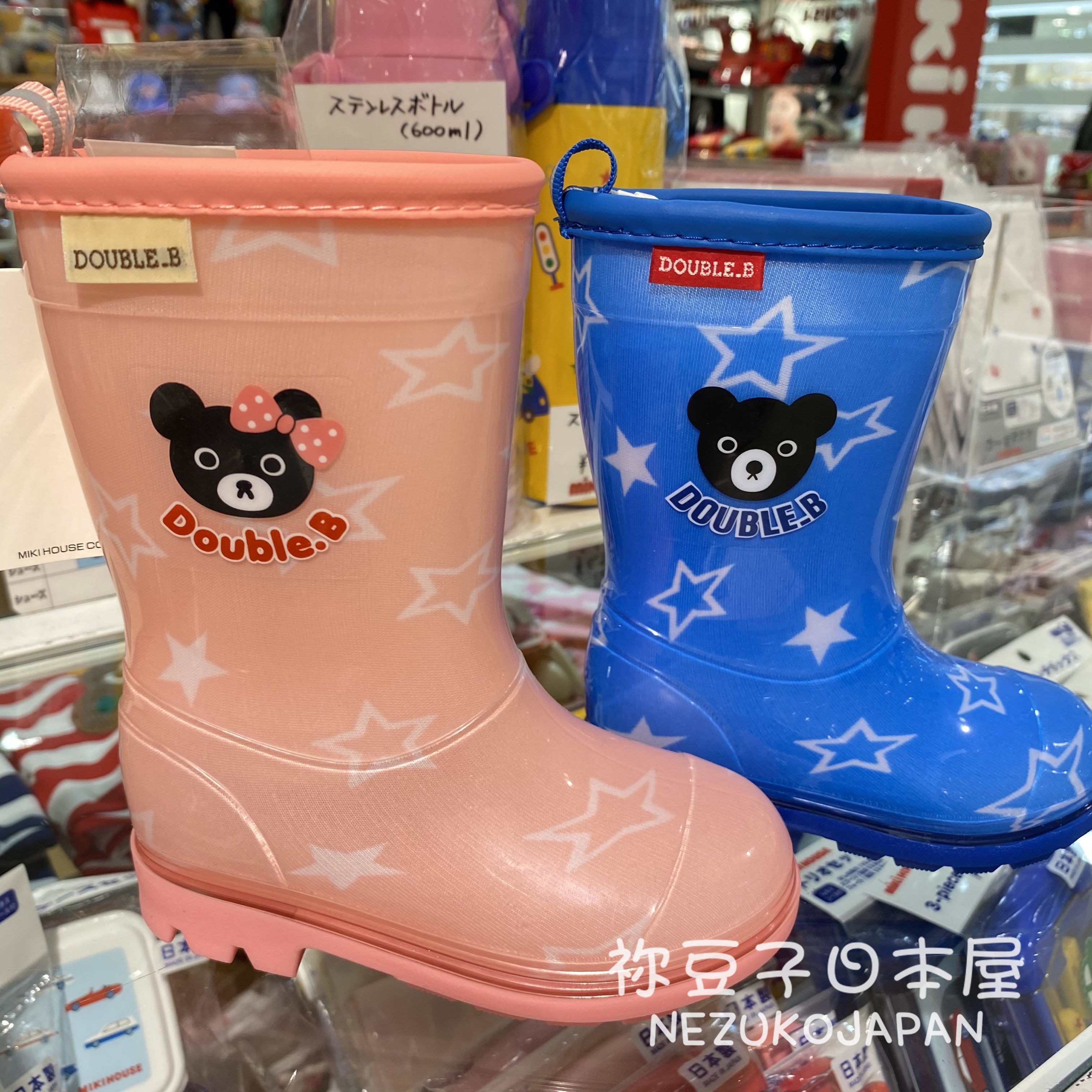 Counter 30% off Japanese postage mikihouseDB bear star long barrel rain boots made in China 60-9408-452