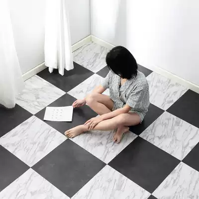 Studio stone grain wood grain 5 square self-adhesive floor thickened wear-resistant waterproof refurbished ground transformation ins Net Red