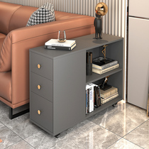 Light luxury sofa side cabinet hollow with drawer side cabinet Nordic small apartment living room with roller storage side corners