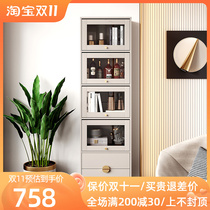 Nordic light luxury tipping bucket bookcase dustproof glass door modern minimalist floor-to-ceiling small apartment 60cm storage storage bookshelf