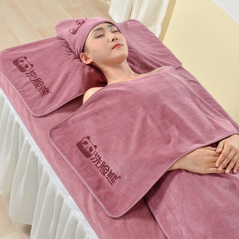 High-End Salon Towels, Absorbent Head Wraps, Skin Management and Skincare Towels with Holes, Bed Absorbent Towels with Engraved Text