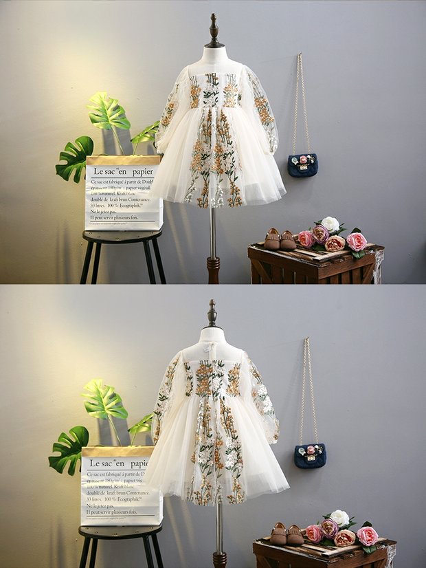 Váy bé gái xuân hè 2018 mới thêu pettiskirt váy lưới trẻ em váy ren công chúa váy đầm em bé