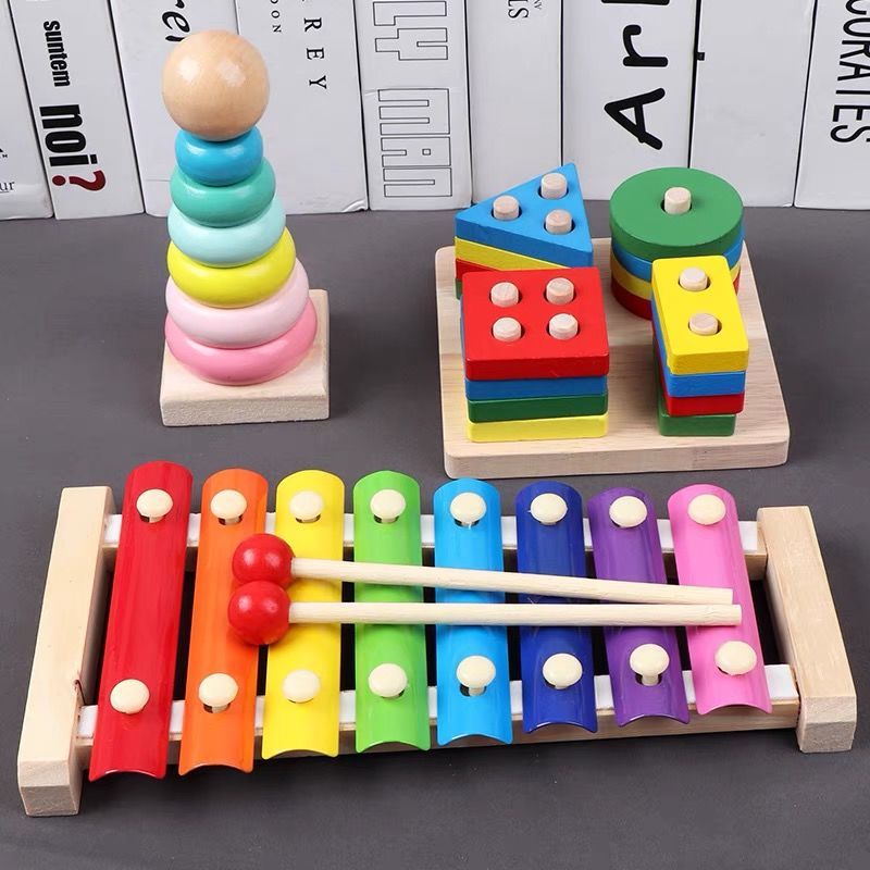 Baby Boy Enlightenment Puzzle 8 Soundtrack Wooden Percussion Xiaoxyqin 1-2-3 weeks 4-year-old male and female early teaching baby toy-Taobao