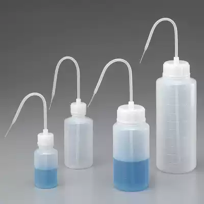 ASONE plastic small mouth washing bottle Large mouth washing bottle with scale 100ML 250ML 500ML 1000ML flushing corneal shaping mirror fleshy watering pot long mouth elbow punch