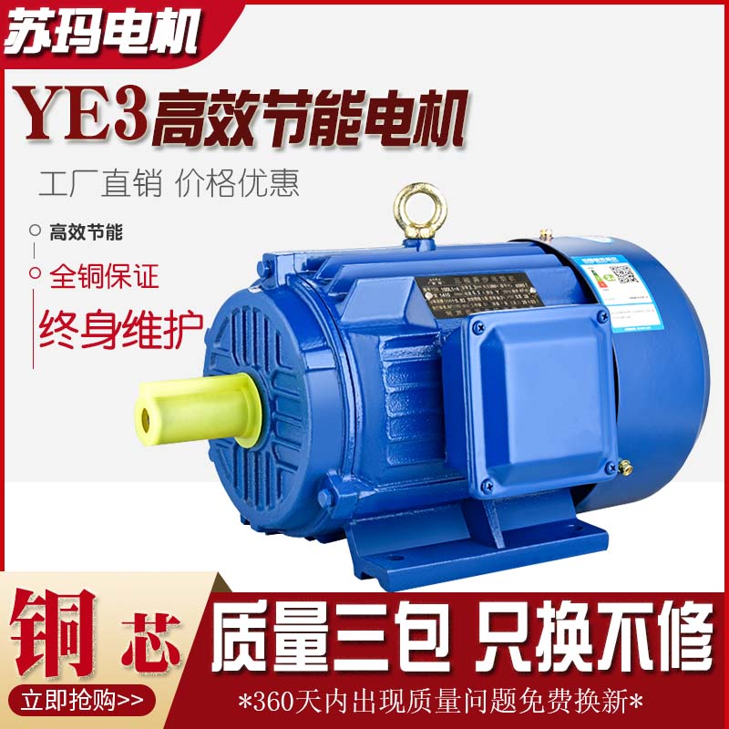 YE3 three-phase motor 80M 90S 100L 132112 160-4 6 grade 0 75KW1 5 3 4 KW