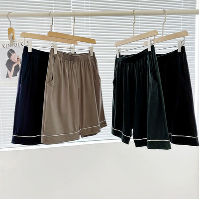 Solid-color men's pajama pants for summer, simple large-sized modal cotton spring and summer shorts, thin home pants that can be worn outside