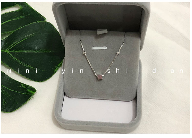 925 sterling bạc vòng chân nữ mùa hè cọ vuông đơn giản cá tính nhỏ phụ kiện bóng trang sức Hàn Quốc quà tặng sinh nhật lắc chân nữ titan