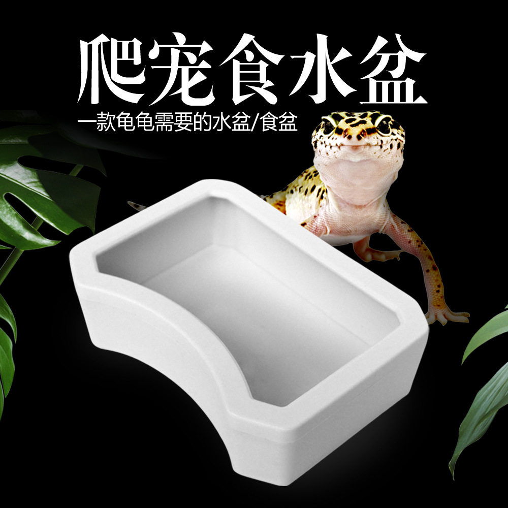 Anti-escape U-type food basin Small climbing and pamper Toys Snake Corner Frog Drinking Water Basin Climbing box View Feeding Basin