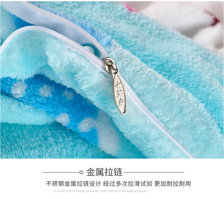 Tấm vải flannel dày bao gồm ba bộ lông cừu san hô mùa đông giường hai mặt 笠 bốn bộ bộ ga gối