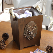 What a good American retro creative trash can personality home living room office kitchen deer head trash can
