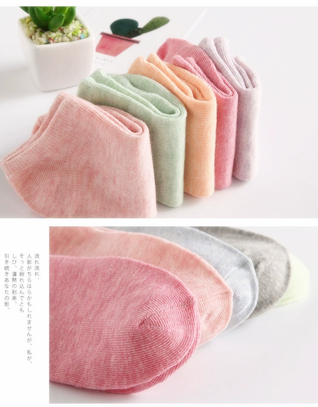 Vớ nữ vớ vớ nữ vớ nữ vớ cotton mùa xuân và mùa hè ống ngắn miệng nông vớ vô hình của phụ nữ thấp để giúp phần mỏng Hàn Quốc - Vớ hàng tuần