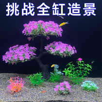 Fish tank Scenery Pendulum emulated watergrass Ecology full package aquarium decoration Lazy Man Water Grass Plastic Fake Green Plant