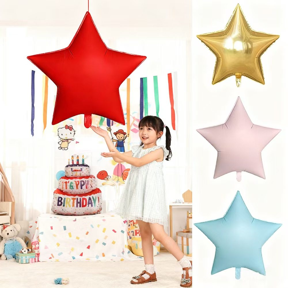 男の子と女の子の誕生日パーティーや告白会に最適な、新しい30インチのマット仕上げの五芒星ハート型アルミホイル製デコレーションバルーン。