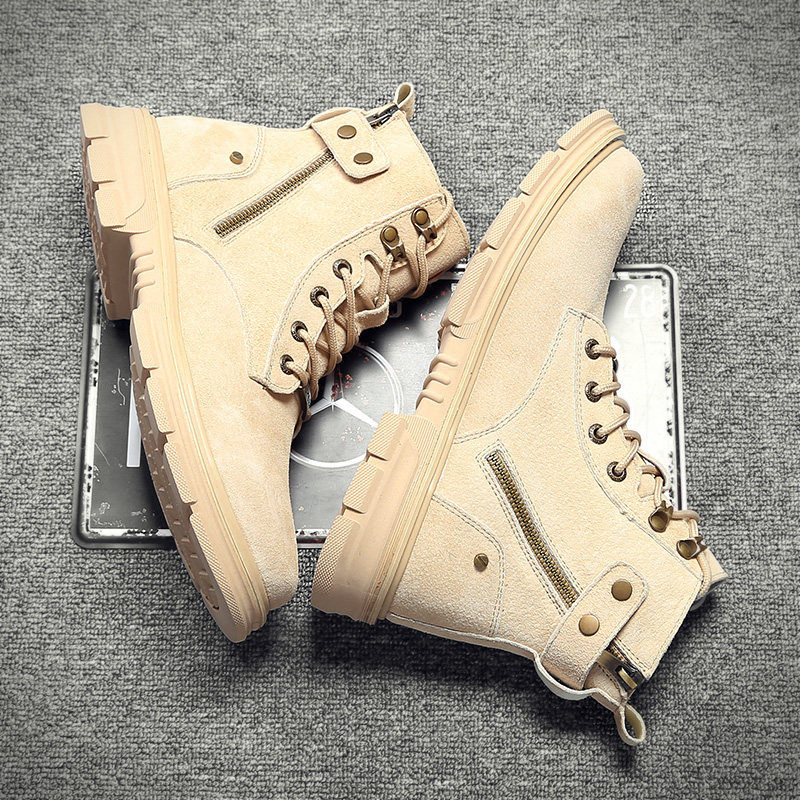 Tide brand high-top tooling boots 2020 autumn and winter new British style all-match men's casual trend Martin boots men's boots