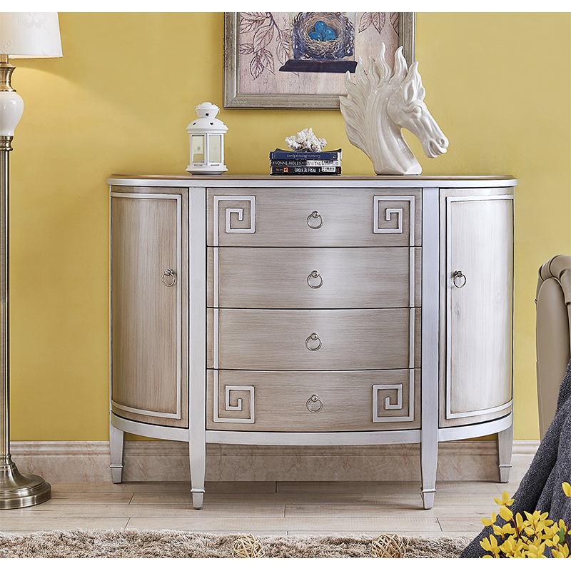 Small American-style porch cabinet semi-circular European-style classical dining cabinet entry table tea cabinet against the wall side cabinet partition cabinet