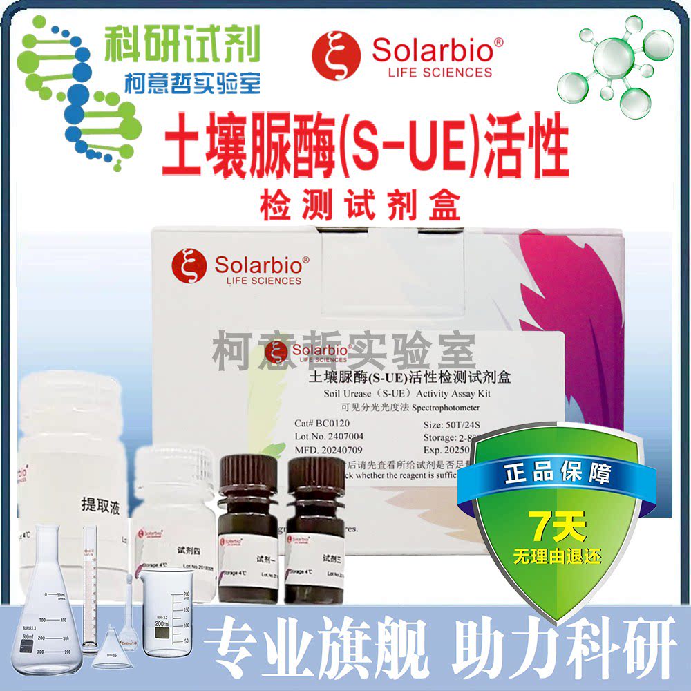 土壤脲酶(S-UE)活性检测试剂盒 可见分光光度法 微量法 [索莱宝]