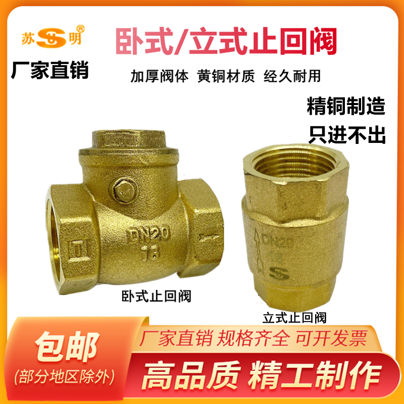 Suming whole copper thickness horizontal check valve Vertical check valve One - way anti - pump valve 4 minutes 6 inch 1 inch