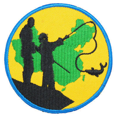 Chinese fishing badges, clothes stickers, embroidered labels, stickers, outdoor fishing armbands, magic stickers