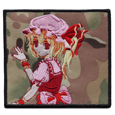 Cartoon maid CP camouflage cloth base cloth glued with embroidered label and set up the character fine embroidery arm badge magic paste