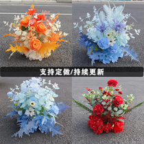 New wedding flower row flower row flower Flower wedding road flower wedding road flower row wedding decoration flower stage