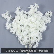 Simulation flower snow clove Green Heart blue wedding crape myrtle cherry blossom wedding ceiling decoration flower wedding hall soft dress flower material